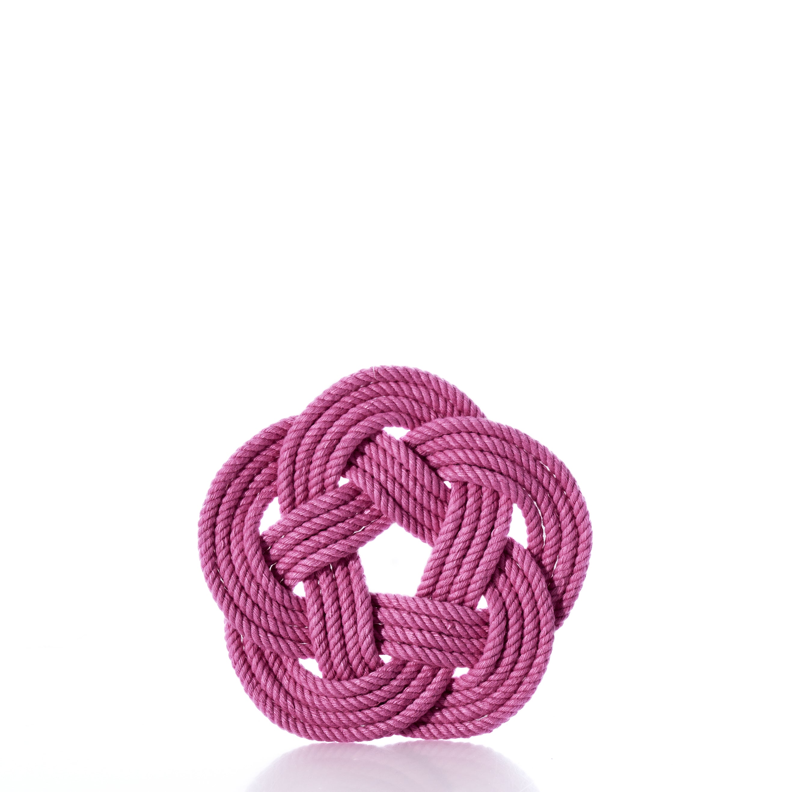 Nautical Sailor Knot Coaster (Set of 4) - Pink Handmade in Maine from Recycled Sails