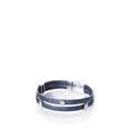 Classic Cork Bracelet - Stripe Bands on Gray Handmade in Maine from Recycled Sails