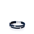 Classic Cork Bracelet - Stripe Bands on Navy Handmade in Maine from Recycled Sails
