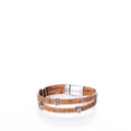 Classic Cork Bracelet - Stripe Bands on Natural Handmade in Maine from Recycled Sails