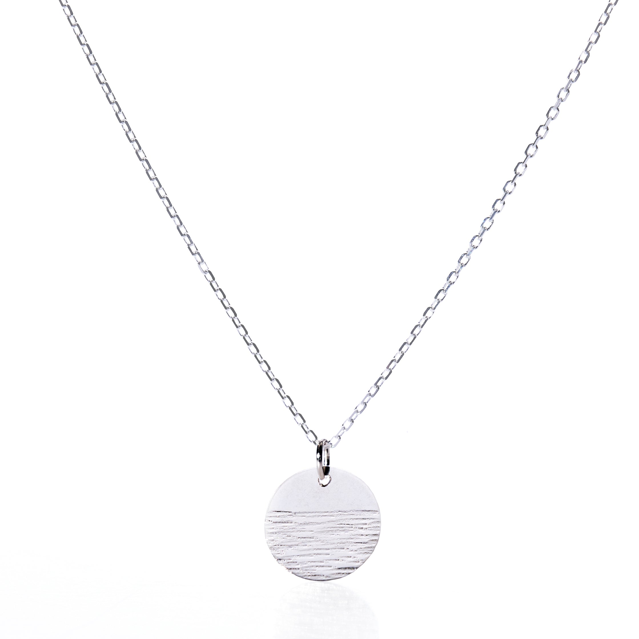 Pendant Necklace - Horizon Silver Handmade in Maine from Recycled Sails
