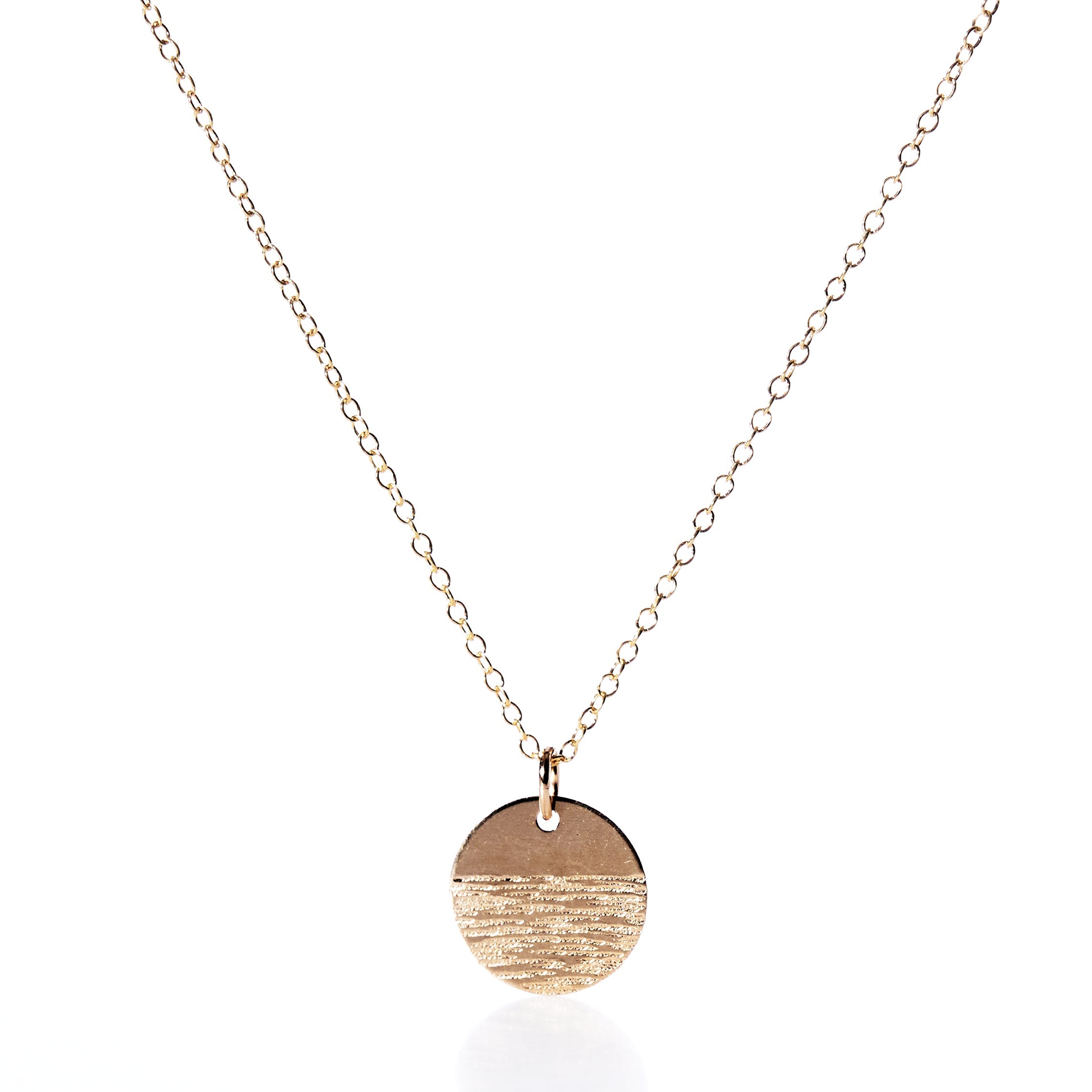Pendant Necklace - Horizon Gold Handmade in Maine from Recycled Sails