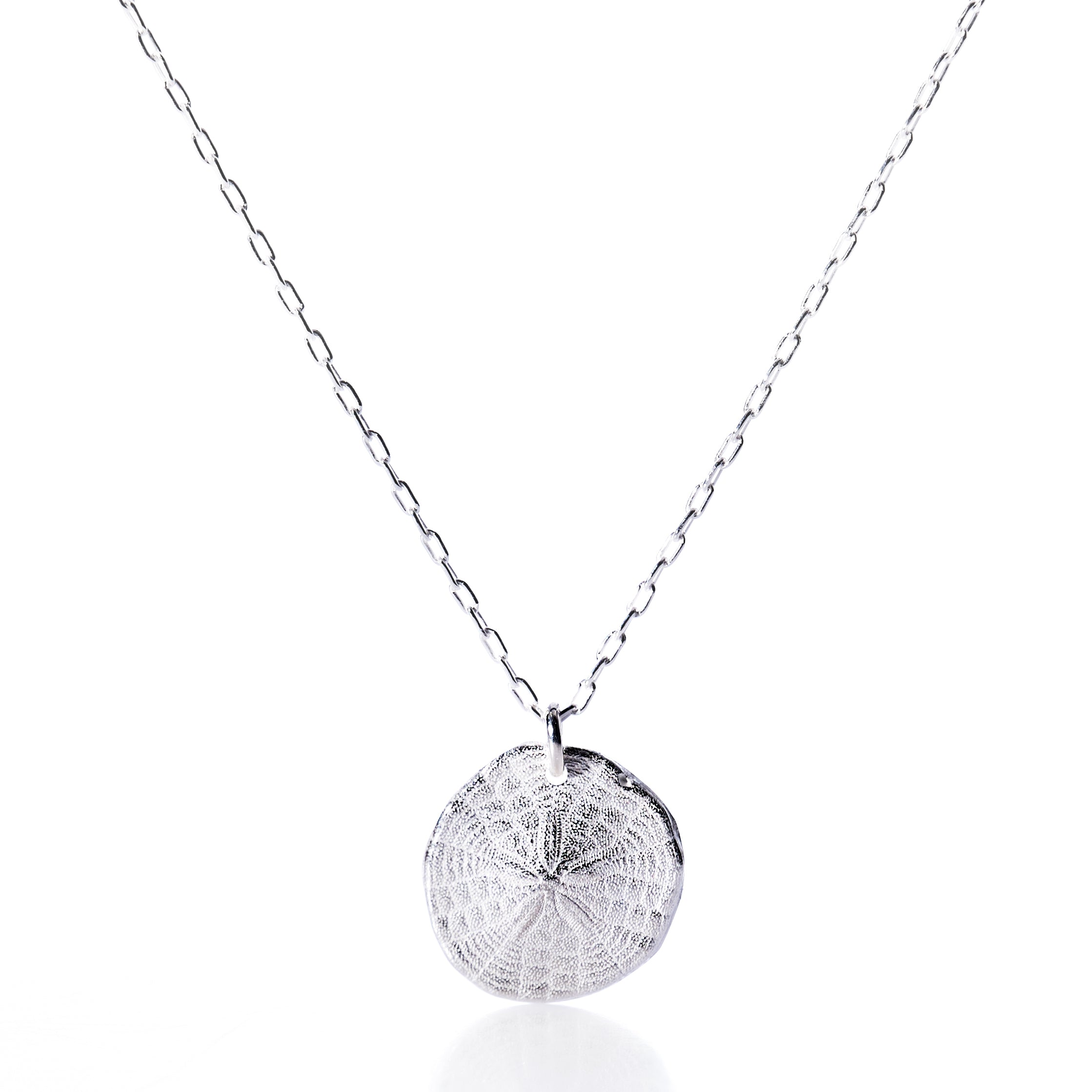 Pendant Necklace - Sand Dollar Silver Handmade in Maine from Recycled Sails