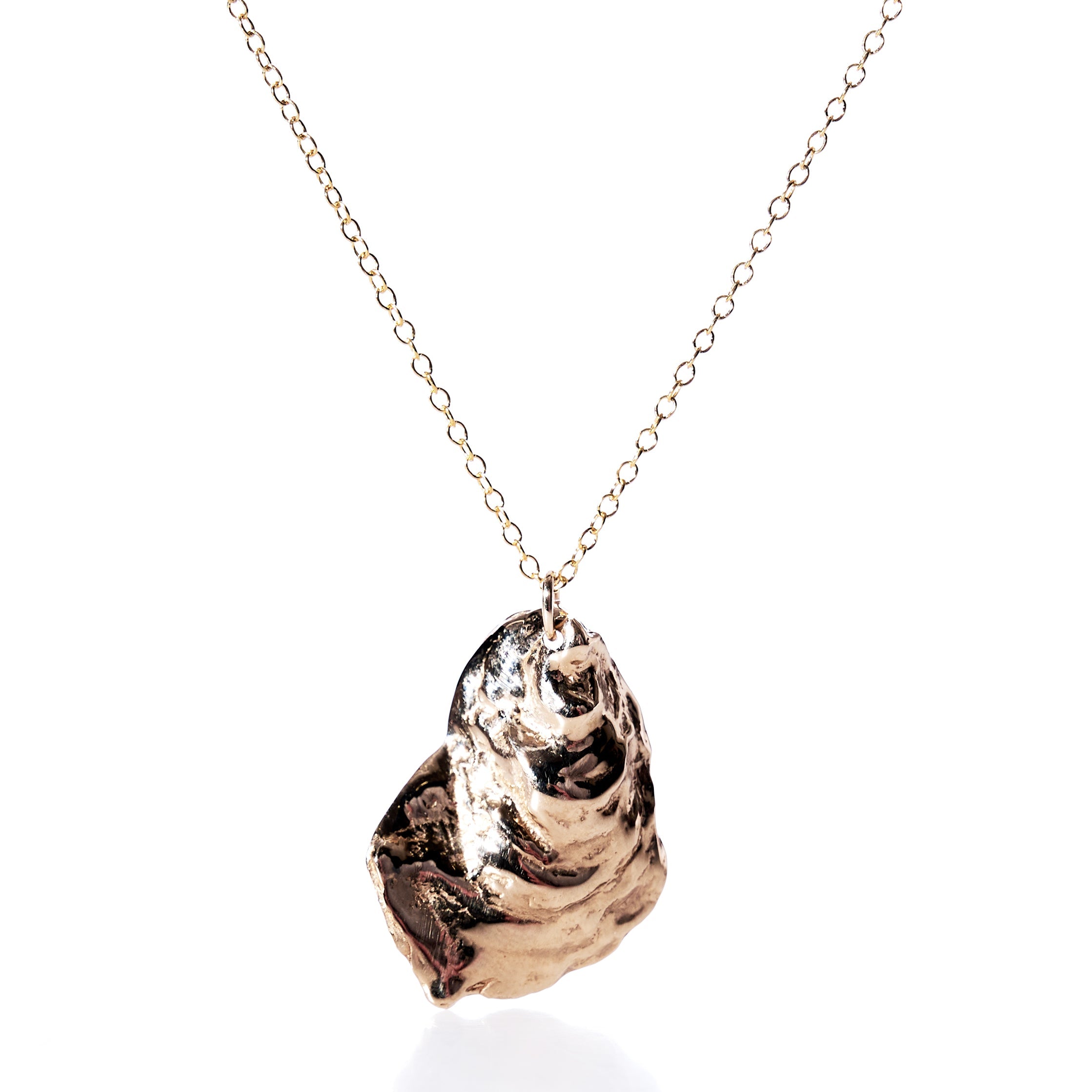 Pendant Necklace - Large Oyster Bronze Handmade in Maine from Recycled Sails