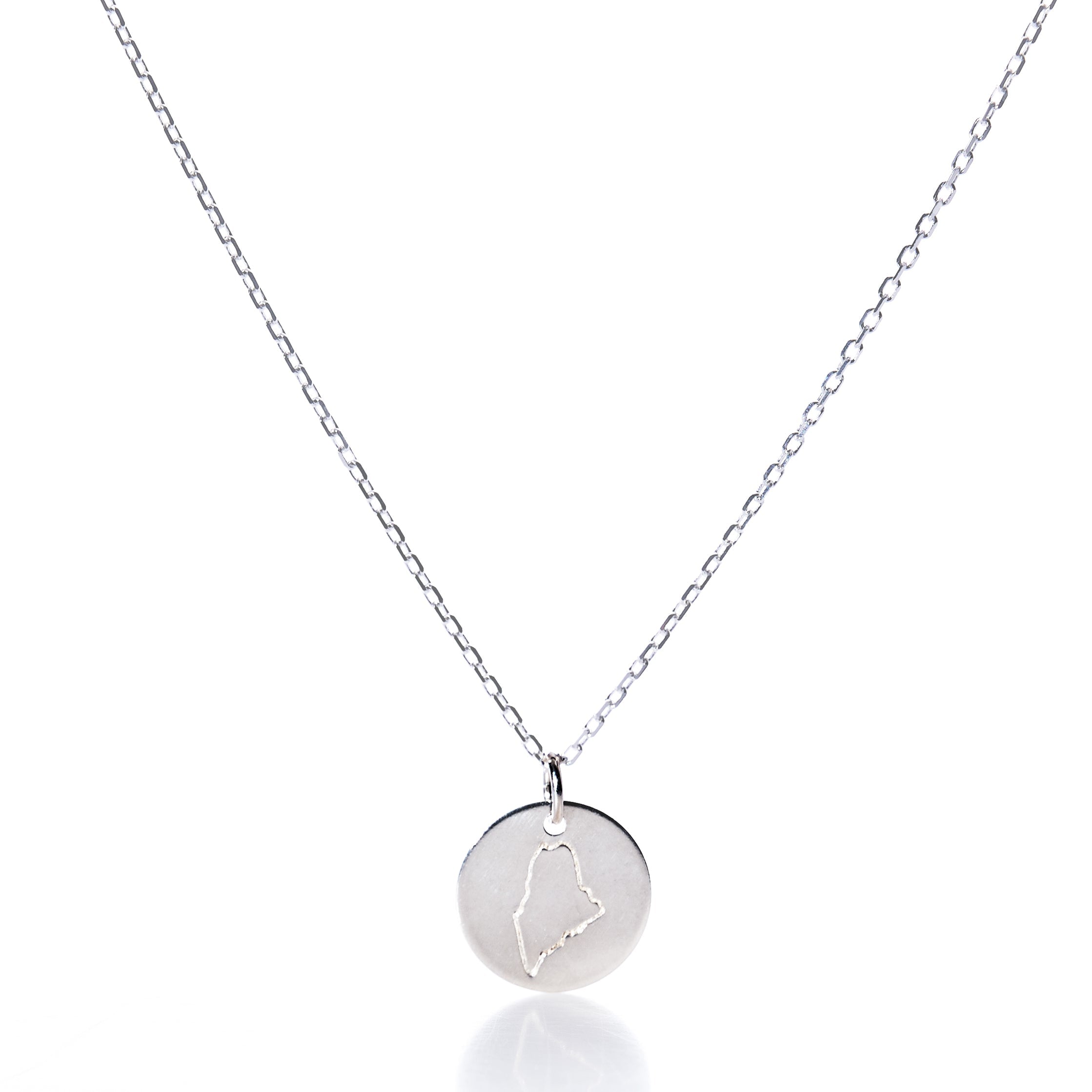 Pendant Necklace - Silver Maine Handmade in Maine from Recycled Sails
