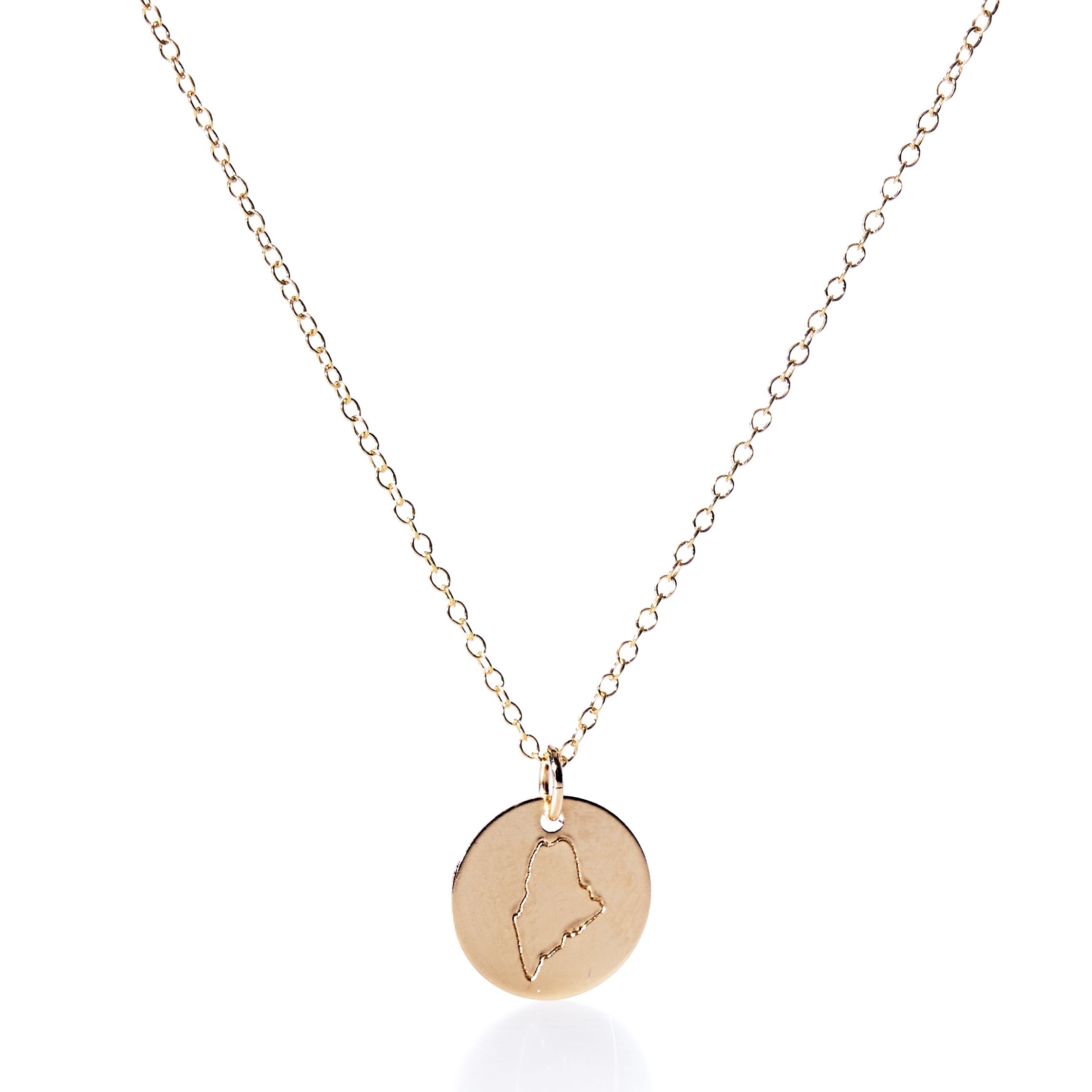 Pendant Necklace - Gold Maine Handmade in Maine from Recycled Sails
