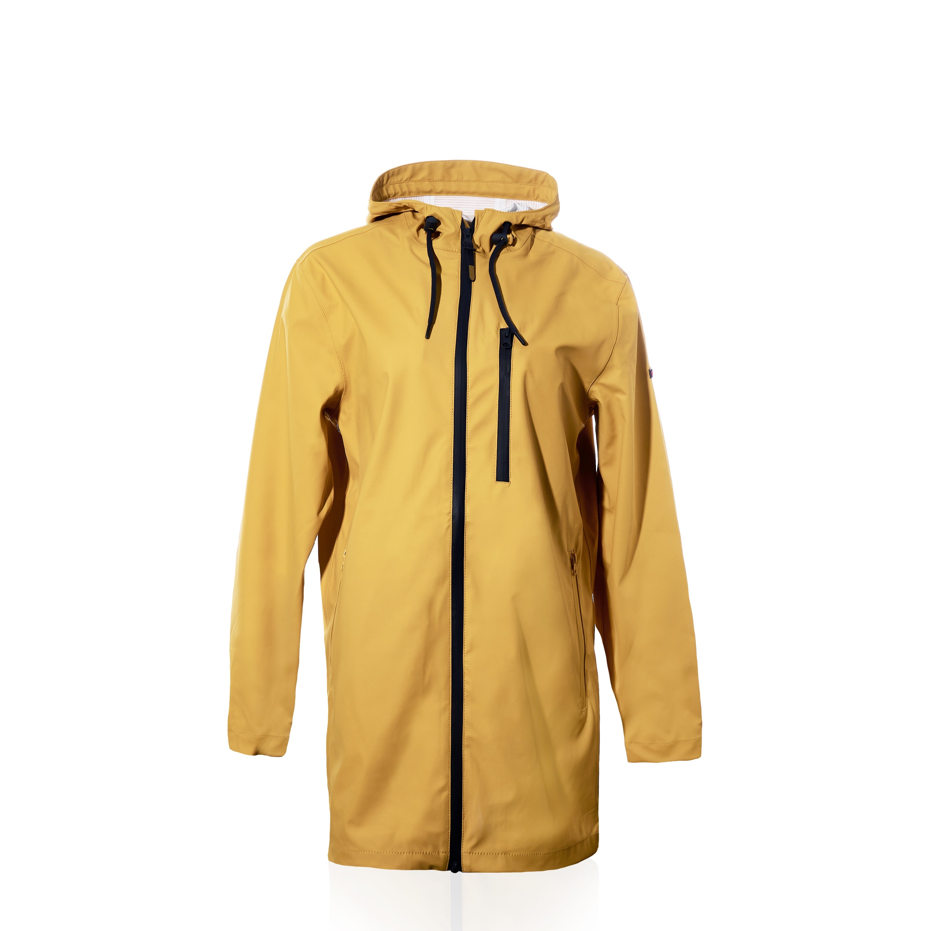 Harborside Waterproof Raincoat - Yellow Handmade in Maine from Recycled Sails