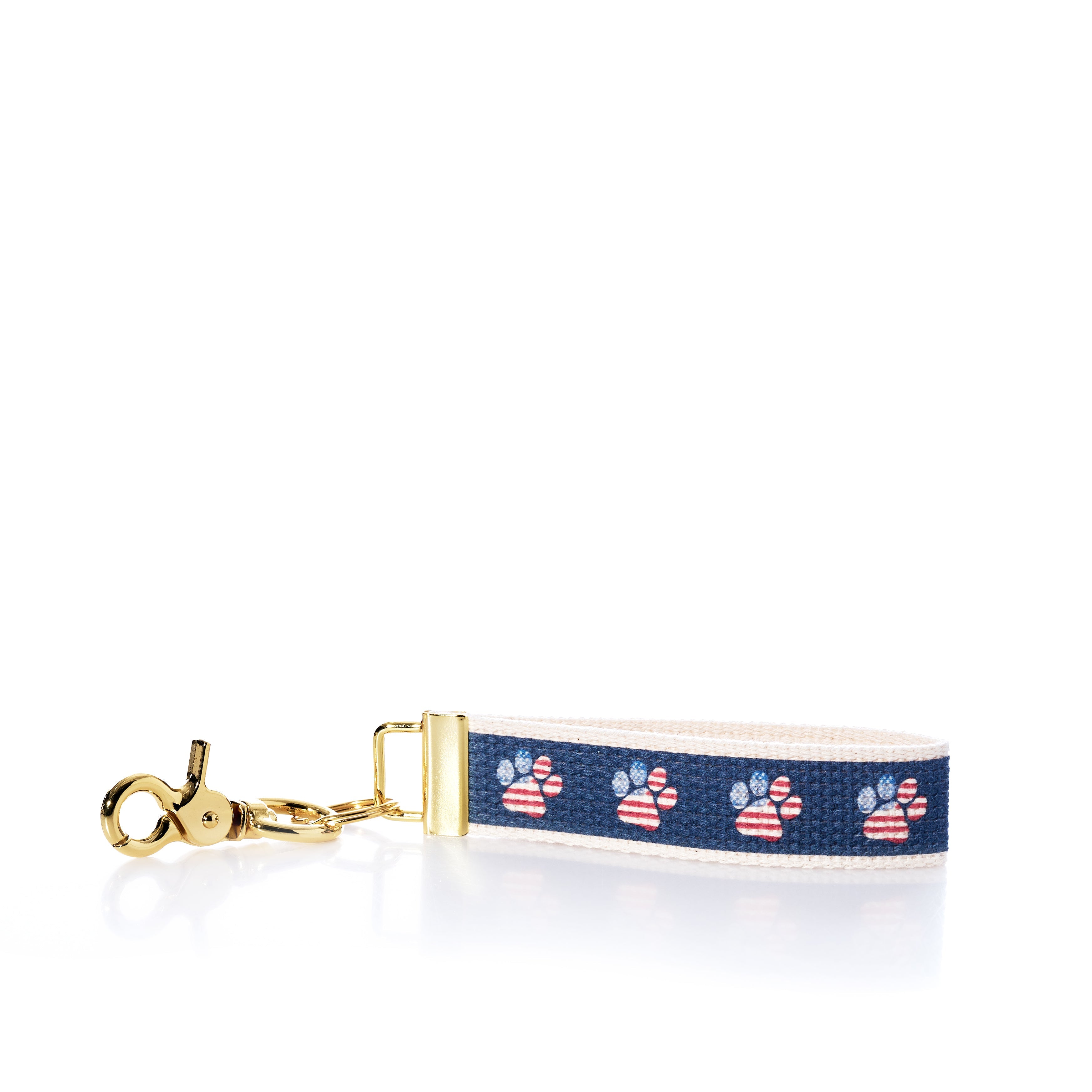 Rustic Marlin Keychain - American Flag Paw Handmade in Maine from Recycled Sails