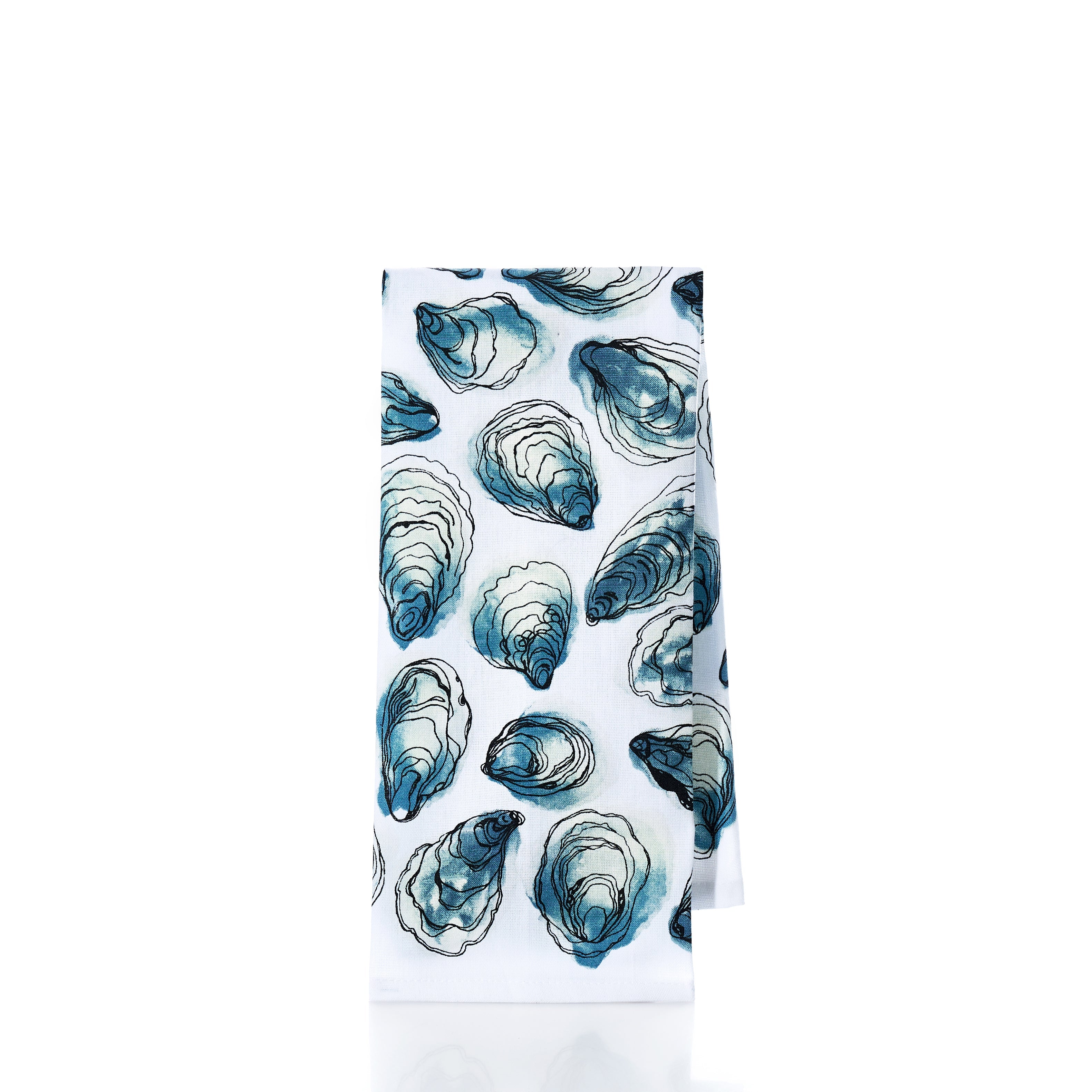 Oysters Print Tea Towel Handmade in Maine from Recycled Sails