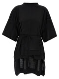 Di.la3 Pari' Asymmetric Cotton T-Shirt — Black