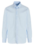 Barba Cotton Poplin Shirt — Light Blue