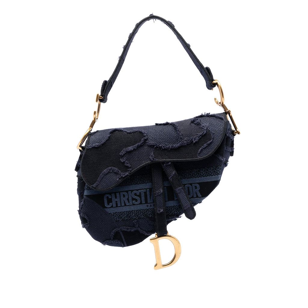 Canvas Embroidered Camouflage Saddle Bag