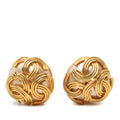 Gold Plated Triple CC Faux Pearl Clip On Earrings