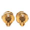Gold Plated Triple CC Faux Pearl Clip On Earrings