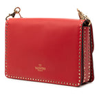 Leather Rockstud Turnlock Chain Crossbody