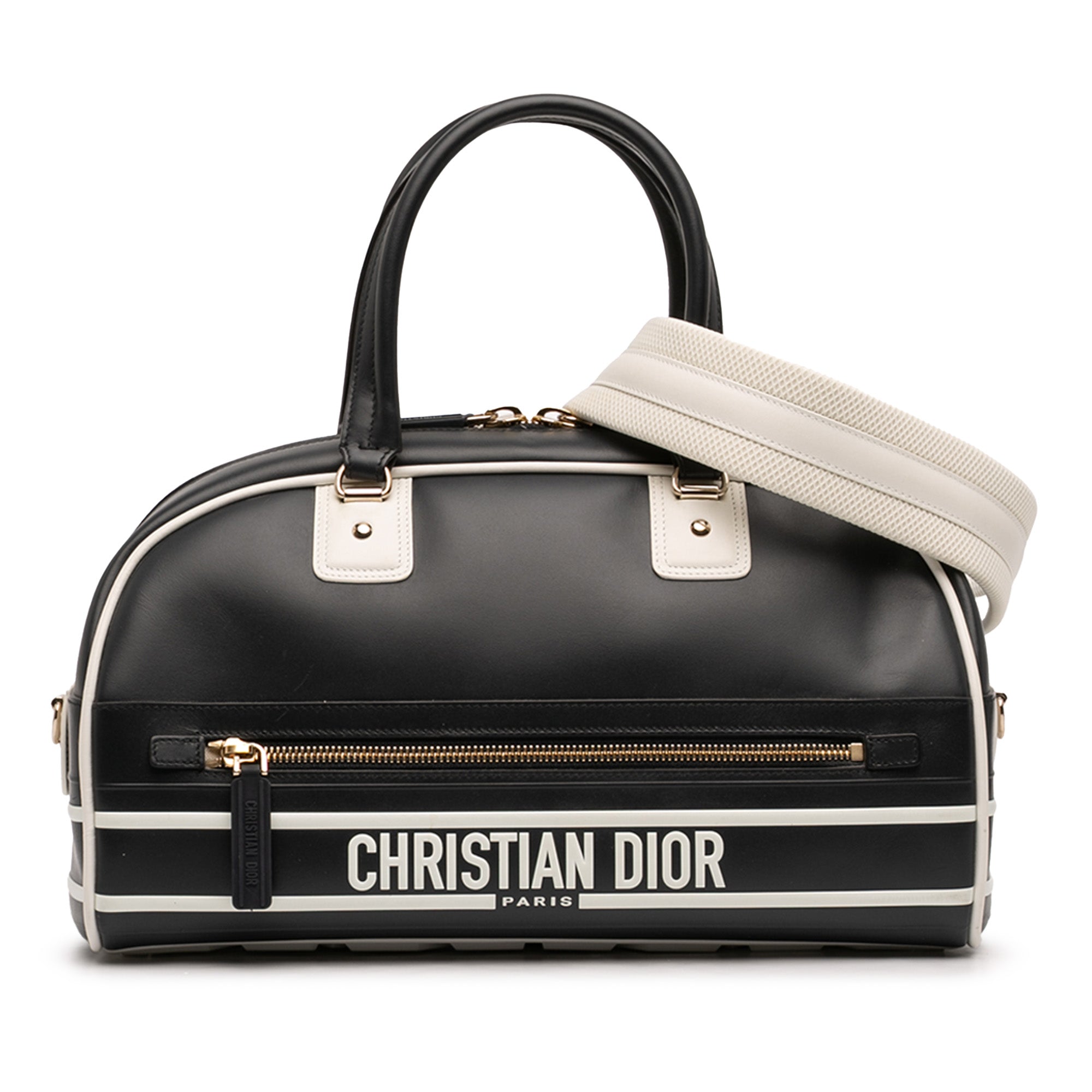 Medium Leather Dior Vibe Zip Bowling Bag