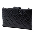 Quilted Glazed Calfskin Coco Pleats Chain Clutch