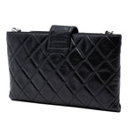 Quilted Glazed Calfskin Coco Pleats Chain Clutch