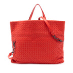 Nappa Intrecciato Fold Over Satchel