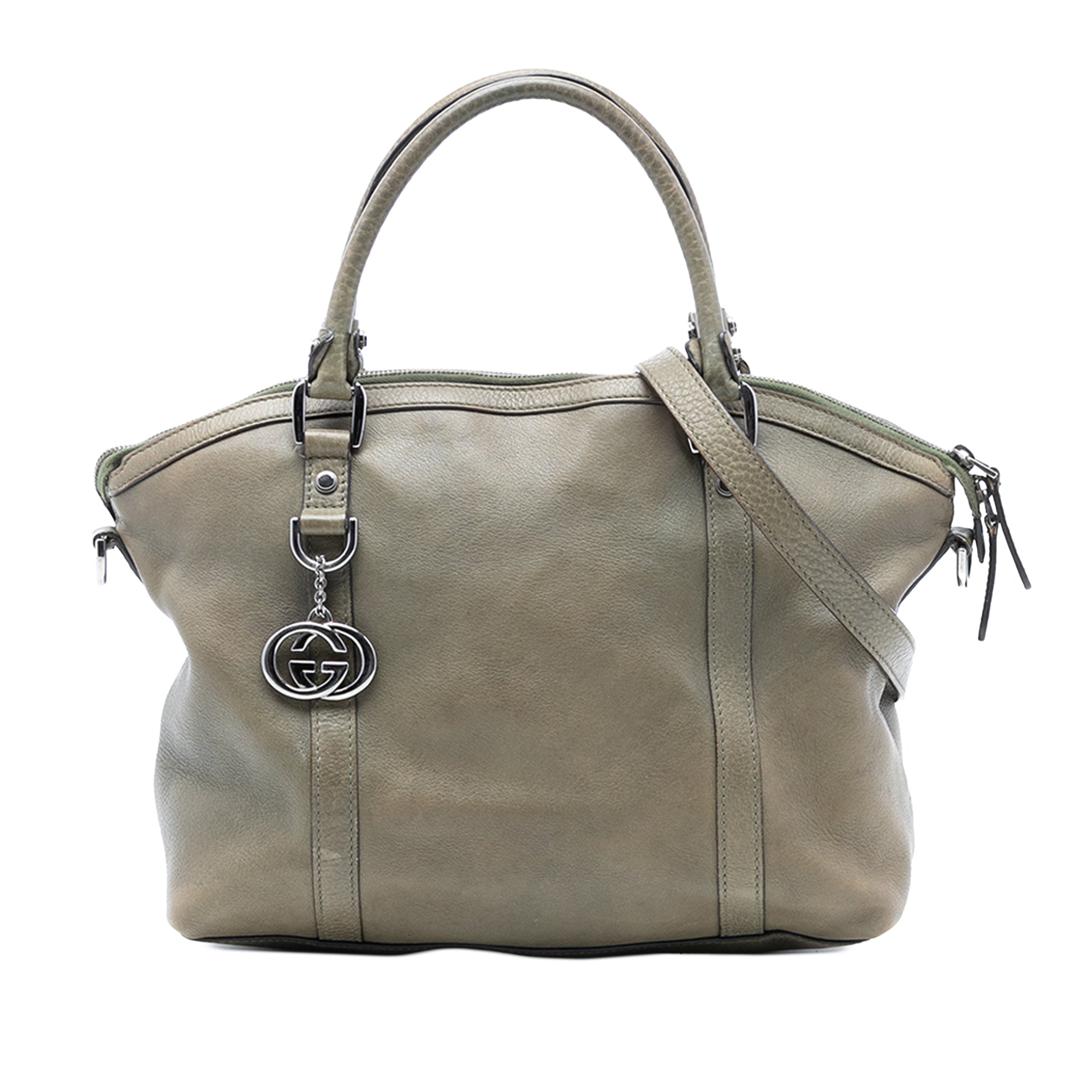 Leather GG Charm Dome Satchel