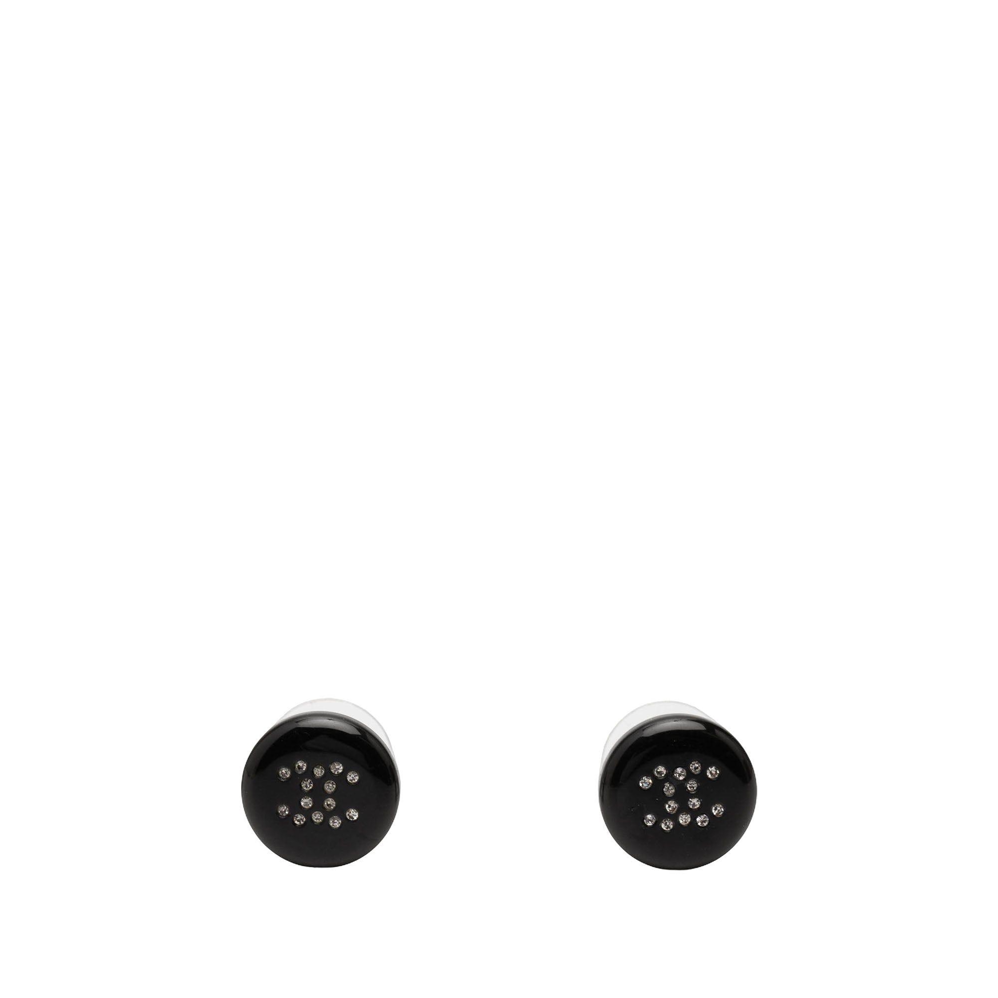 CC Resin and Strass Button Push Back Earrings