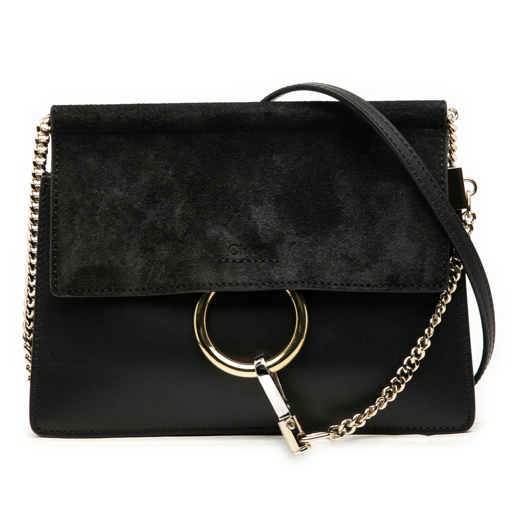 Small Calfskin and Suede Faye Crossbody