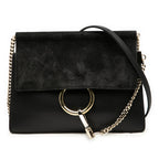 Small Calfskin and Suede Faye Crossbody