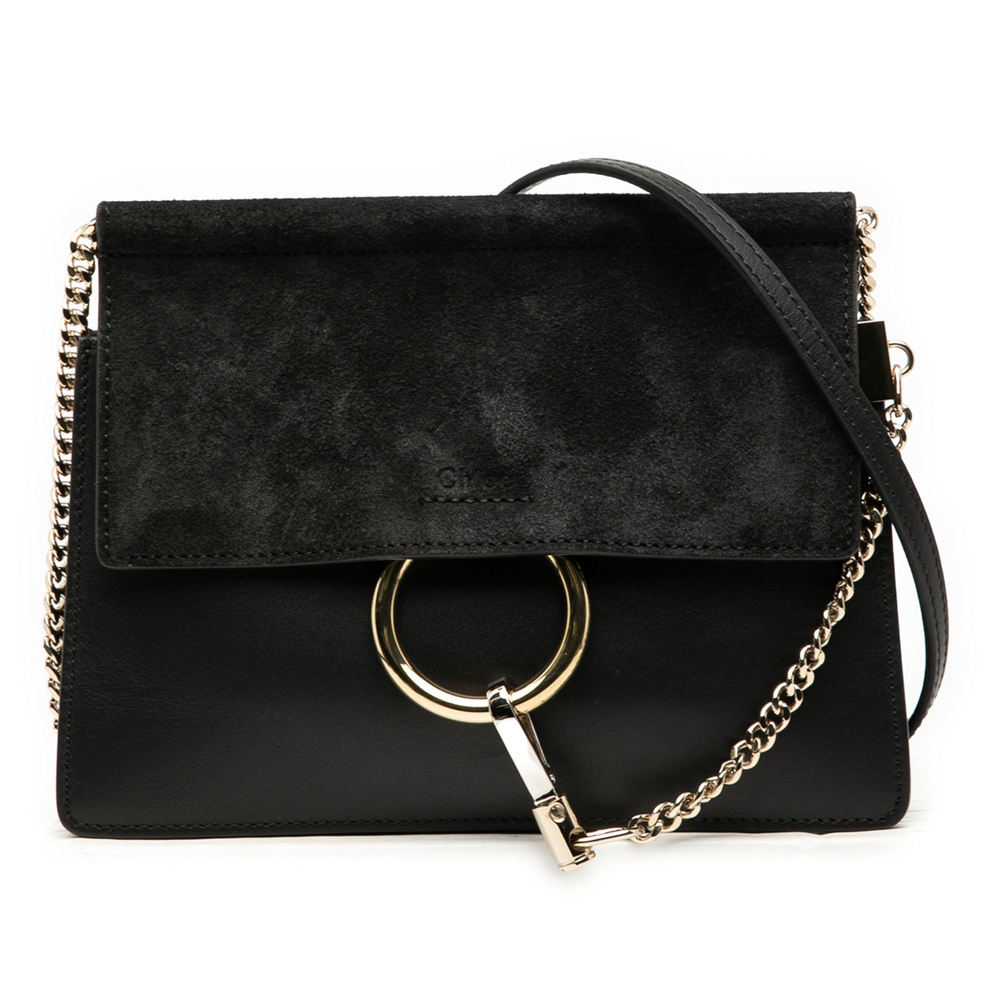 Small Calfskin and Suede Faye Crossbody