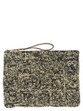Ibeliv Crocheted Raffia Clutch — Black