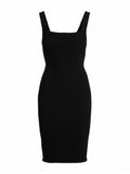 Hunza G Seamless Crinkle Tank Dress — Black