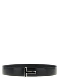 Tom Ford Reversible Smooth Calf Leather Belt — Black