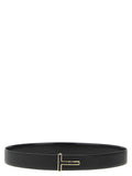 Tom Ford Logo Buckle Reversible Belt — Black