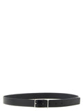 Tom Ford Palladium T-Buckle Calf Leather Belt — Black