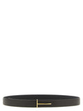 Tom Ford Reversible Grain Leather Belt — Black