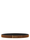 Tom Ford Reversible Slim T Belt — Brown