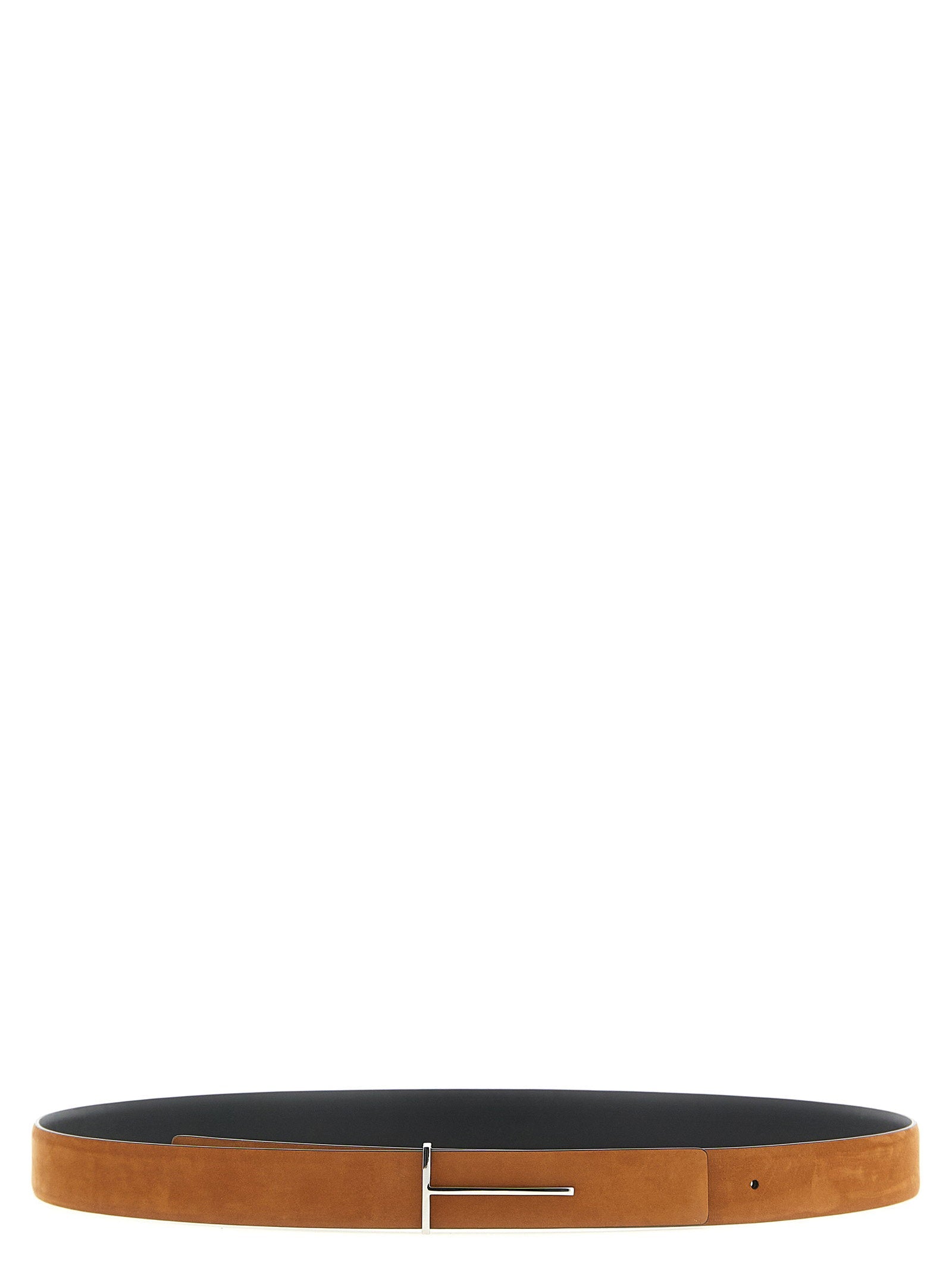Tom Ford Reversible Nubuck and Leather Belt — tan