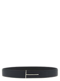 Tom Ford Grain Leather Reversible Belt — Black