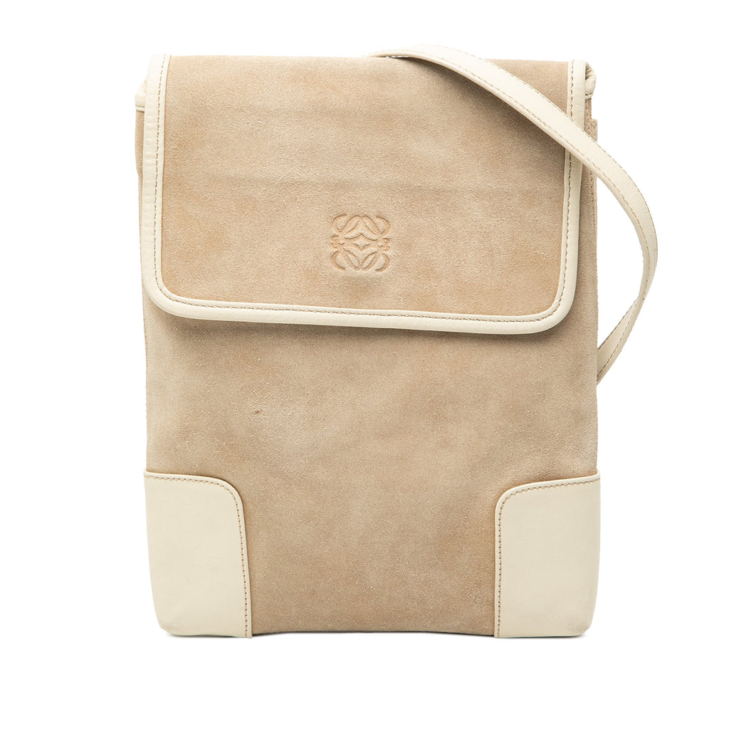 Suede Anagram Crossbody