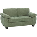 2 Seater Sofa, 156cm Chenille Loveseat Sofa with Thick Spring Cushions, Couch Settee for Small Space, Dark Green