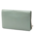 Leather Metal Plate City Wallet on Chain