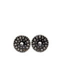 CC Resin and Crystal Round Clip On Earrings