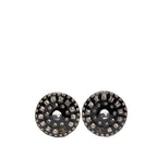 CC Resin and Crystal Round Clip On Earrings