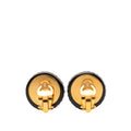 CC Resin and Crystal Round Clip On Earrings