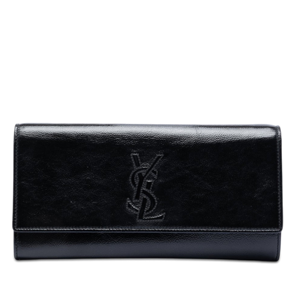 Small Textured Patent Monogram Belle De Jour Clutch