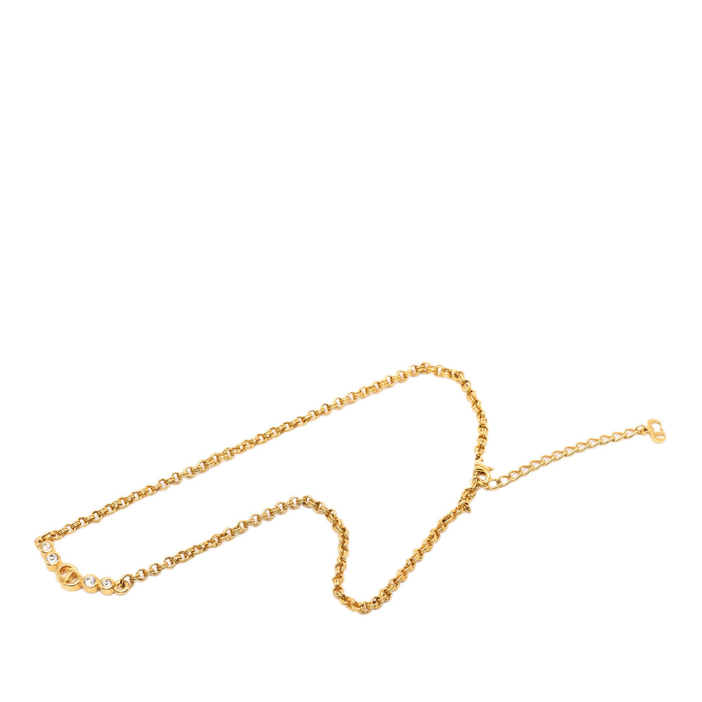 Gold Plated Rhinestone CD Pendant Necklace