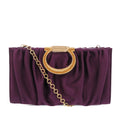 Satin Gancini Clutch with Chain