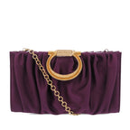 Satin Gancini Clutch with Chain