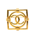 CC Gold Plated Square Brooch