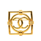 CC Gold Plated Square Brooch
