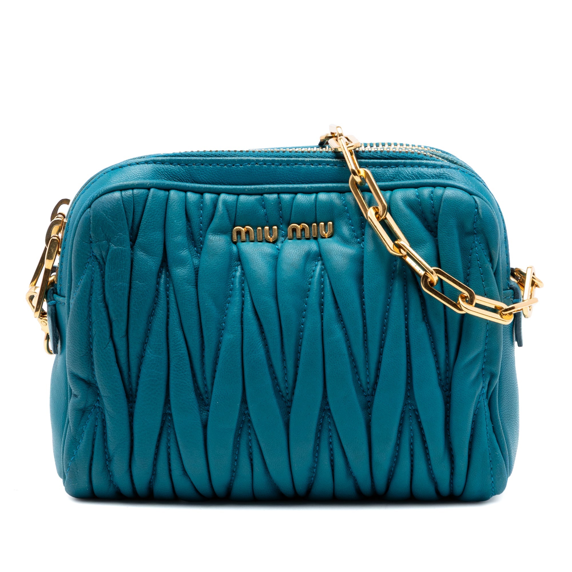 Quilted Leather Double Zip Camera Bag
